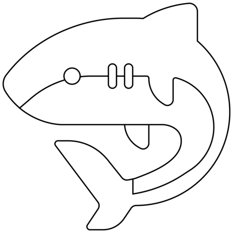 Shark Emoji Coloring Page